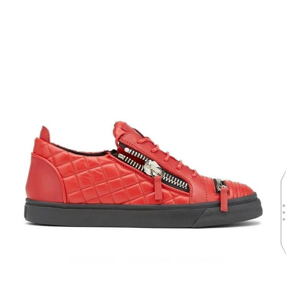Giuseppe Zanotti Dylan quilted zip leather sneakers men's size 39.5